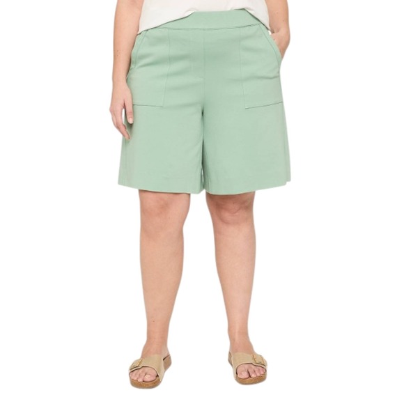 LANE BRYANT Pull-On Ponte‎ Wide Leg Trouser Shorts NWT - Size 22 - Black - Picture 2 of 8